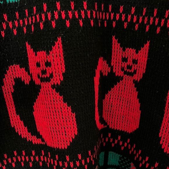Vintage Knit Street Chic Cat Motif Sweater Size XL - Picture 2 of 4